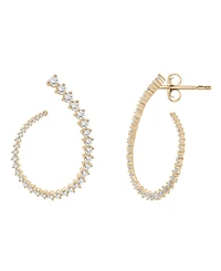 Wrapped in Love Diamond Spiral Open Hoops Earrings (1-1/2 ct. t.w.) in 14K White Gold, Exclusively at Macy's