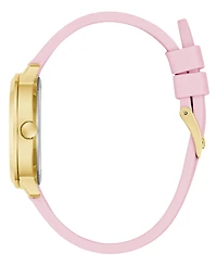 Guess Women's Gold-Tone Pink Silicone Analog Watch, 36mm