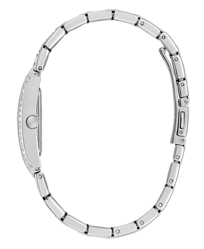 Guess Women's Sivler-Tone Glitz Analog Watch, 23mm