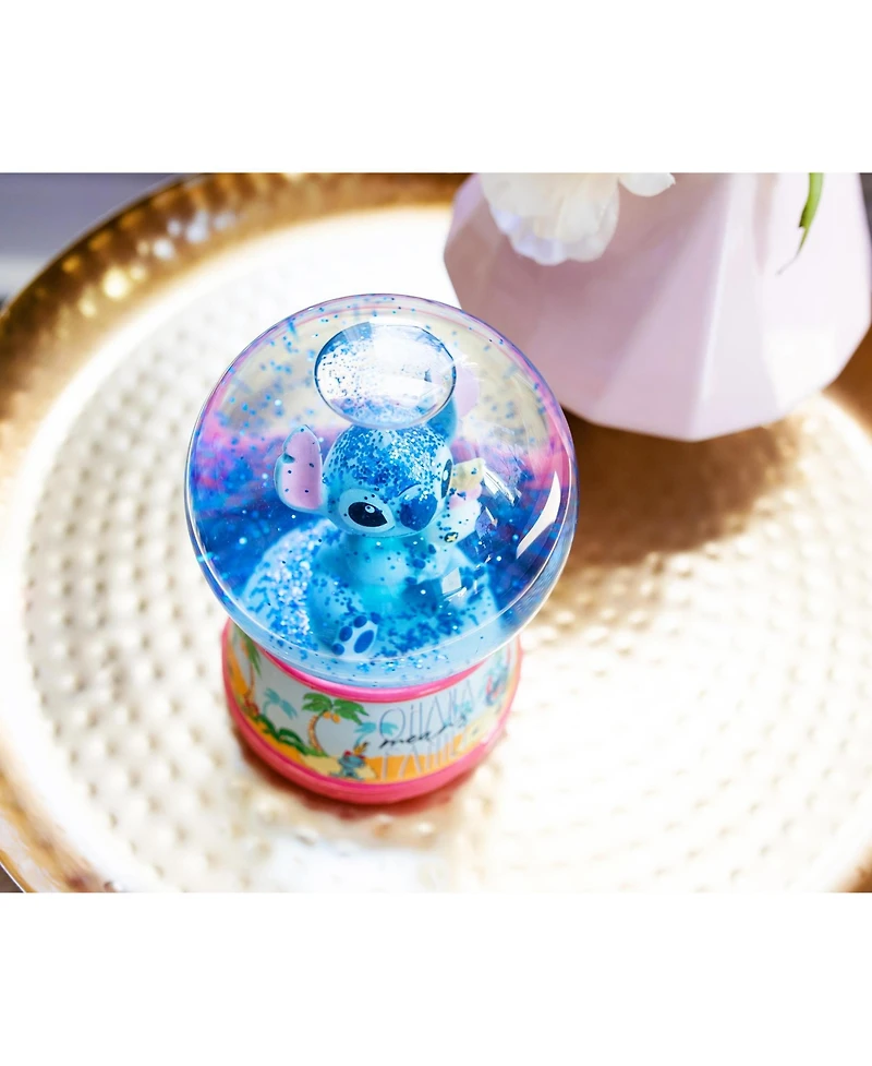 Disney Lilo & Stitch Ohana Light-Up Snow Globe with Swirling Glitter Display Decoration | Home Decor for Kids Room Essentials | Precious Keepsake, Cut