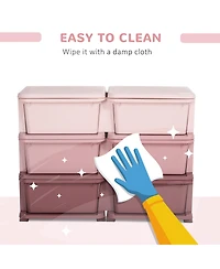 Qaba 29.5" 3 Tier Kids Storage Unit Dresser Tower,