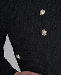 Karl Lagerfeld Paris Women's Long-Sleeve Knit Dress with Tweed Jacket