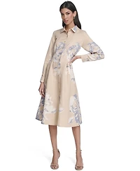Calvin Klein Women's Printed Collar Shirt Dress