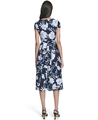 Calvin Klein Women's Floral Print Square Neck Dress