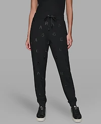 Karl Lagerfeld Paris Women's Logo Detail Pull on Joggers