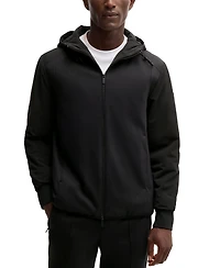 Boss by Hugo Men's Mixed Material Hooded Regular-Fit Jacket