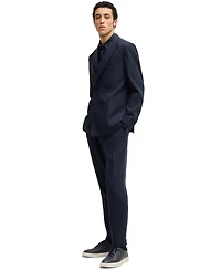 Boss by Hugo Men's Linen Blend Tapered-Fit Tailored Trousers