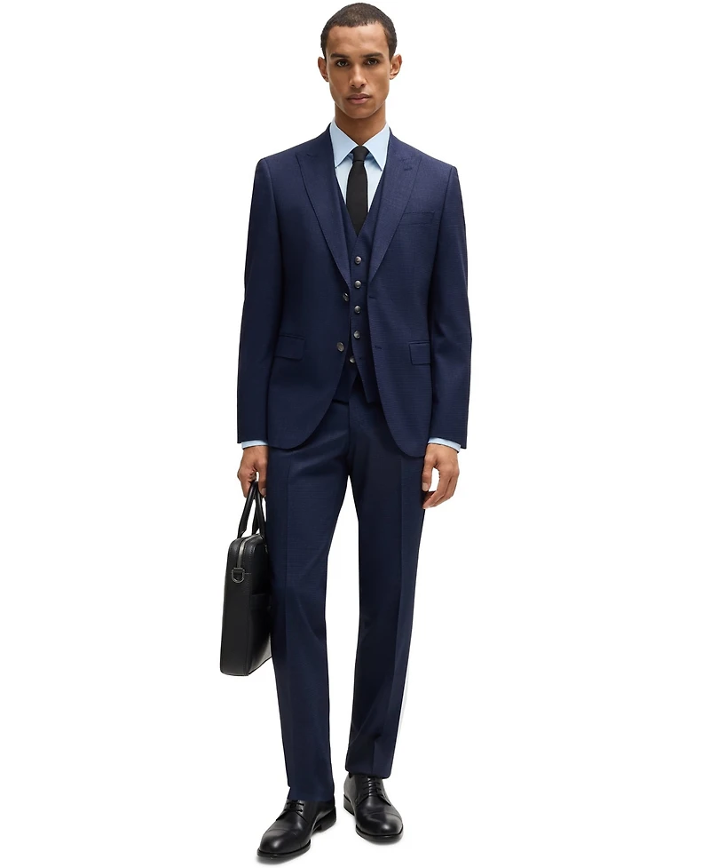 Boss by Hugo Men's Stretch Wool Regular-Fit Three-Piece Suit
