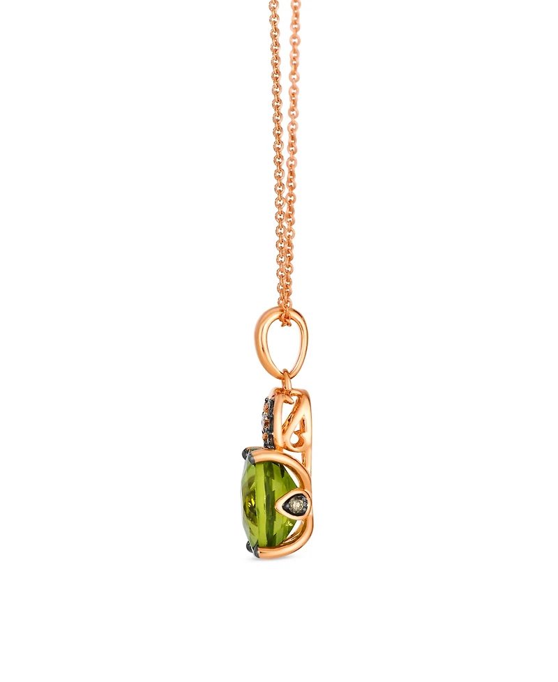 Le Vian Peridot (2 ct. t.w.), Vanilla and Chocolate Diamonds Pendant Necklace (0.12 ct. t.w.) in 14K Strawberry Gold