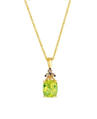 Le Vian Peridot (1.50 ct. t.w.), Vanilla and Chocolate Diamonds Pendant Necklace (0.09 ct. t.w.) in 14k Honey Gold