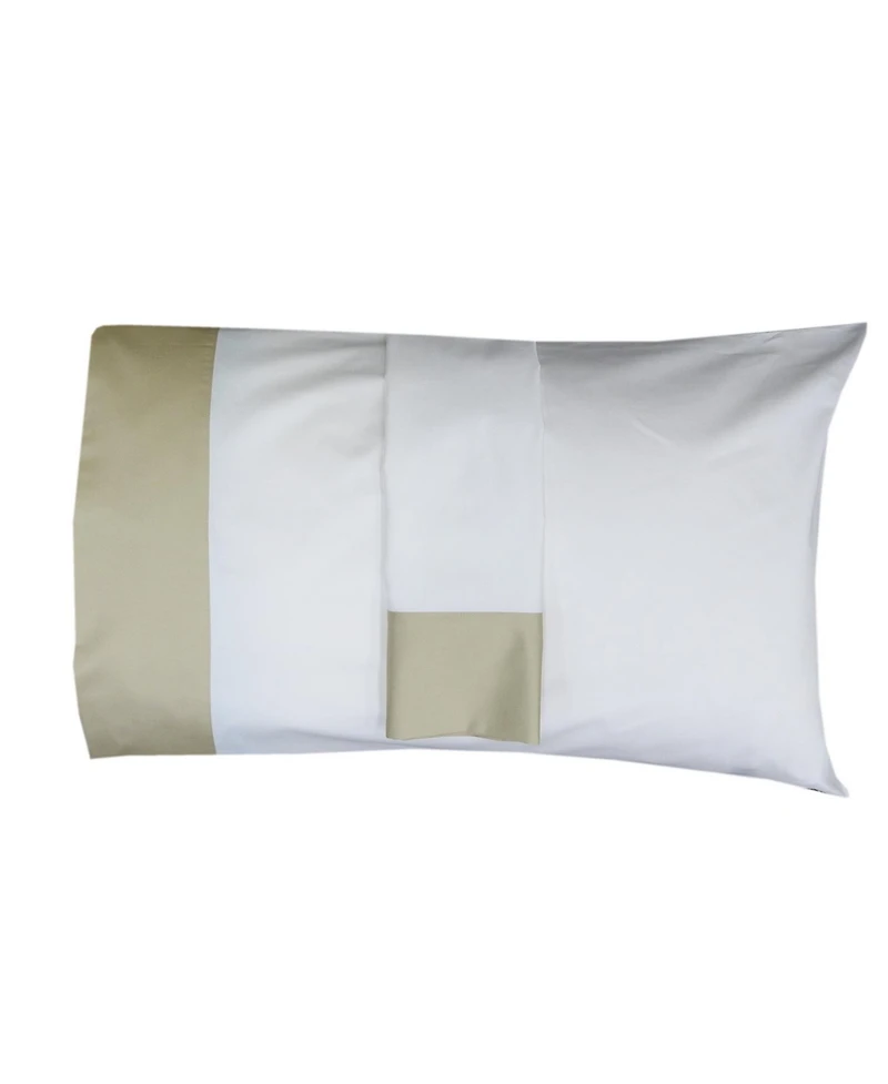 Cuff Pillowcase Set (Pair) - Luxury 608 Cotton Usa, Standard/Queen