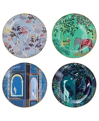 Portmeirion Sara Miller India Cake Plates, Set of 4, Service For 4