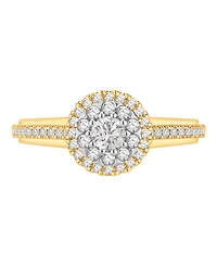 Macy's Diamond Halo Cluster Engagement Ring (1/2 ct. t.w.) in 14k Yellow Gold