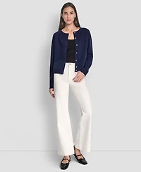 Dkny Jeans Petite Long-Sleeve Crewneck Cardigan
