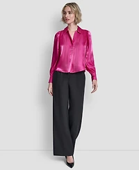 Dkny Petite Balloon-Sleeve Blouse