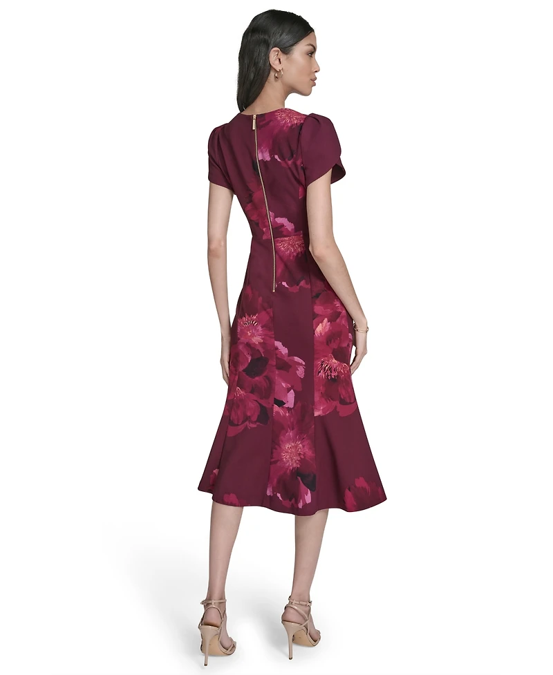 Calvin Klein Women's Crewneck Short-Sleeve Midi Dress