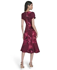 Calvin Klein Women's Crewneck Short-Sleeve Midi Dress