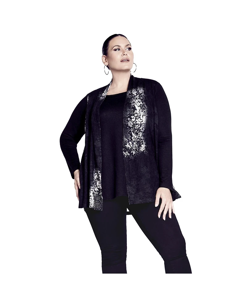 Avenue Women's Hacci Print Duet Top