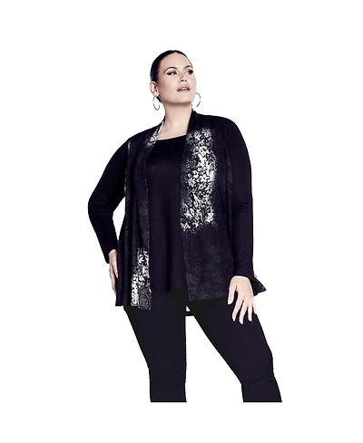 Avenue Women's Hacci Print Duet Top