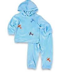Florence Eiseman Baby Boys Sweatshirts Velour Hoodie With Airplanes