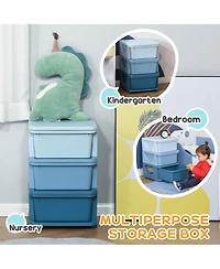 Qaba 22.25" 3 Tier Kids Storage Unit Dresser Tower