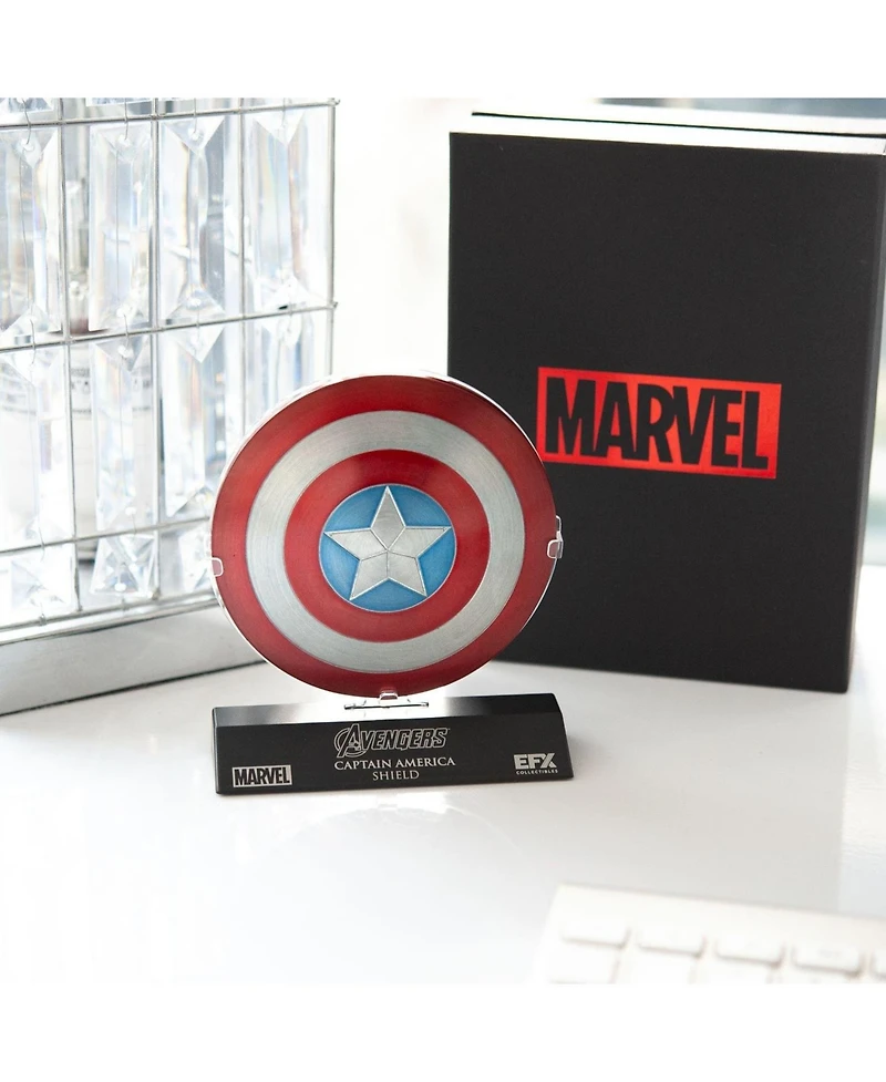 Efx Collectibles Marvel Collectibles The Avengers Captain America Die Cast Shield Replica, 1:6 Scale (4" diameter)