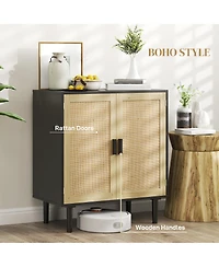 Homcom Bohemian Sideboard with 2 Rat Doors and Shelves