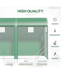 Outsunny Walkin house 10' x 3' x 7', Zipper Windows, Doors,
