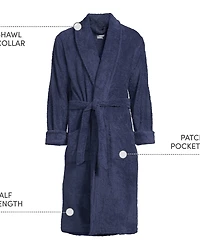 Lands' End Big & Tall Calf Length Turkish Terry Robe