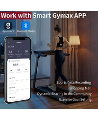 Sugift 3.75HP Folding Treadmill with App and 12 Preset Programs