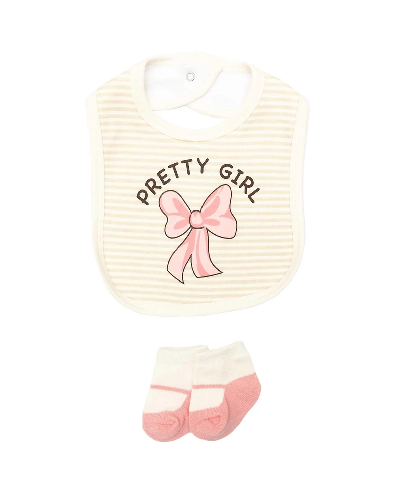 Hudson Baby Girls Cotton Layette Set, Leopard Bow, 9-12 Months