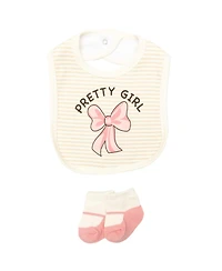 Hudson Baby Girls Cotton Layette Set, Leopard Bow, 9-12 Months