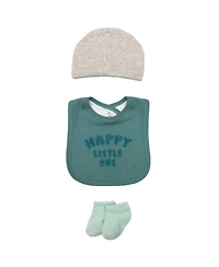 Hudson Baby Boys Cotton Layette Set, Teal Hot Air Balloon, 9-12 Months