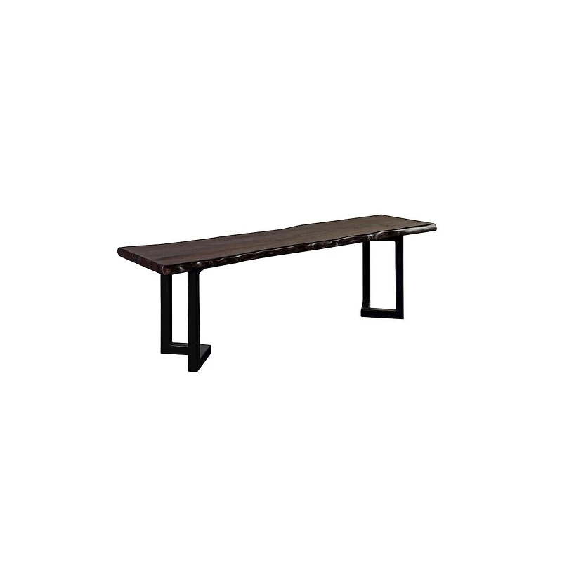 Porter Designs Manzanita Live Edge Solid Sheesham Wood Dining Bench