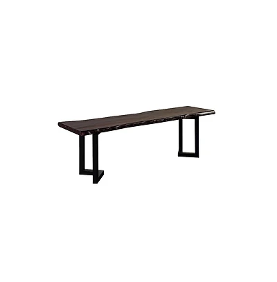 Porter Designs Manzanita Live Edge Solid Sheesham Wood Dining Bench