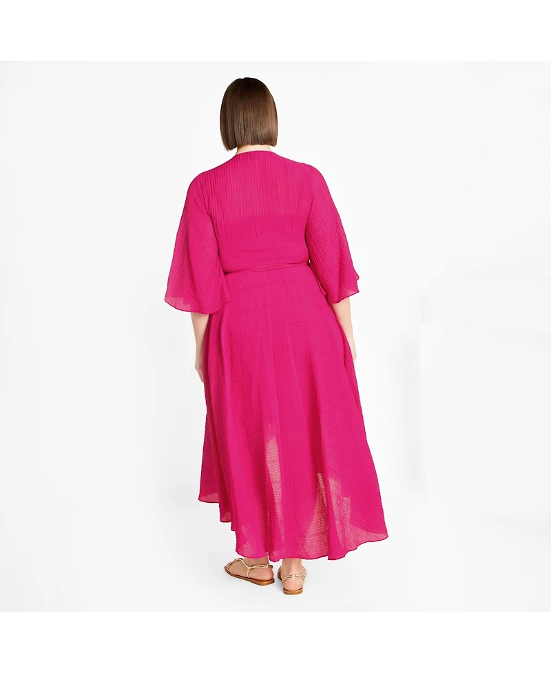 City Chic Women's Plus Kira Ruffle Wrap Maxi Dress