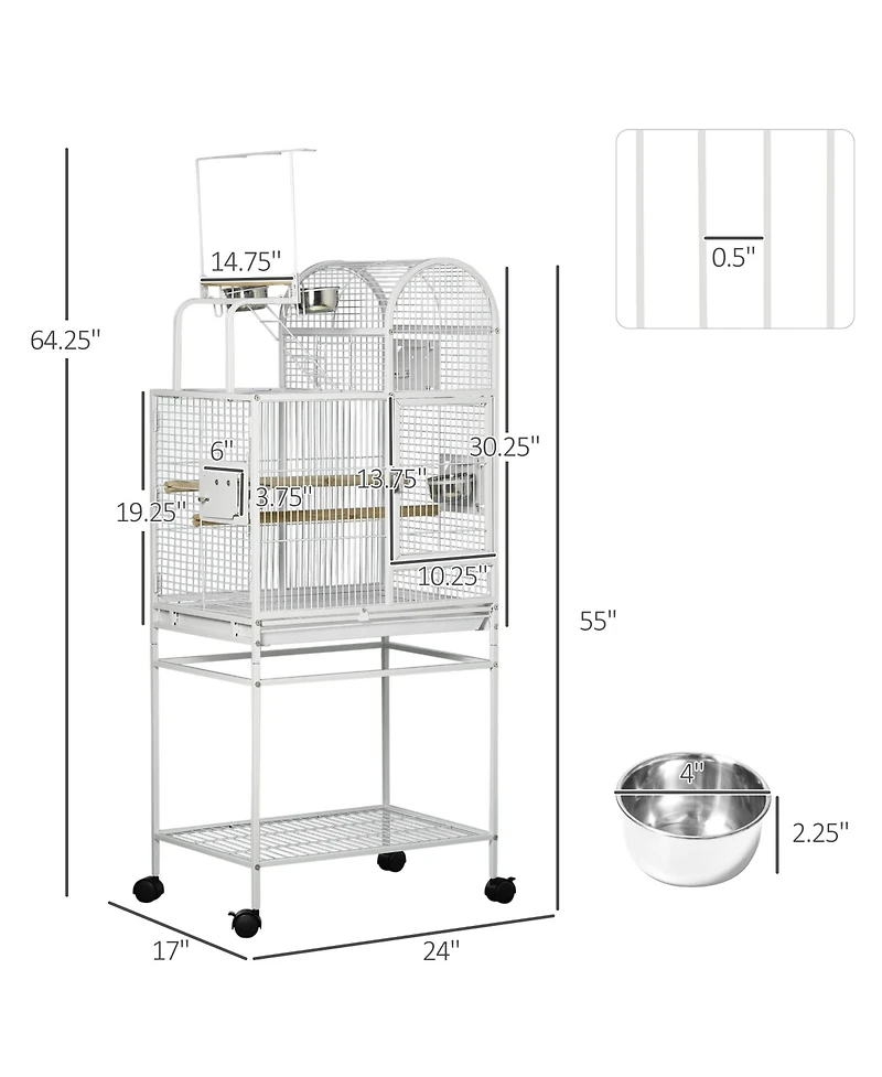 PawHut Large Parrot Cage, Cockatiels, Parakeets & Other Birds