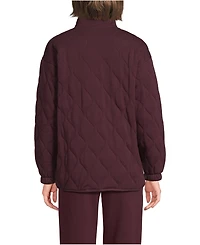 Lands' End Women's RainDefense Serious Sweats Quilted Full Zip Jacket