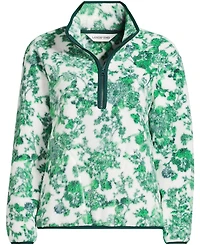 Lands' End Women's Print Half Zip Cozy High Pile Fleece Pullover