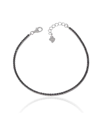 Sterling Silver Mini Black Tennis Bracelet