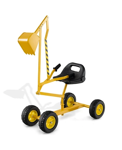 Kids Ride-On Sand Digger with 360° Rotation and Metal Frame