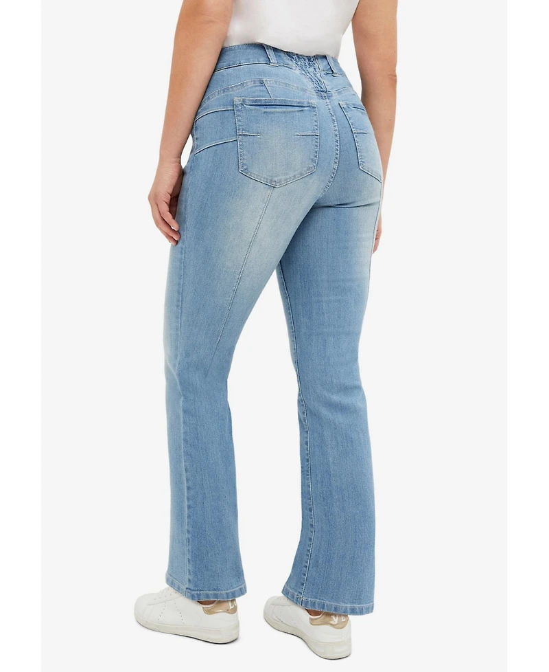 ellos Women's Back Elastic Bootcut Jeans