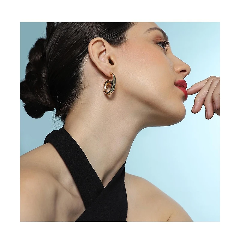 Women's The Mid-Gloss Bolt Hoop Earrings - California Gold