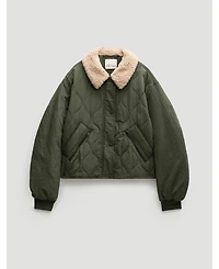 Hush Women's Teddy Collar Quilted Bomber Jackets