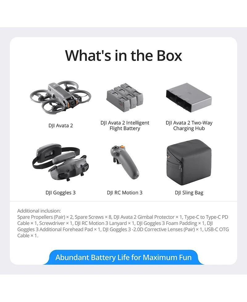 Dji Avata 2 Fly More Combo (3 Batteries)