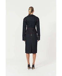 Jendue Us Women's Davidson Denim Corset Jacket Unique Style