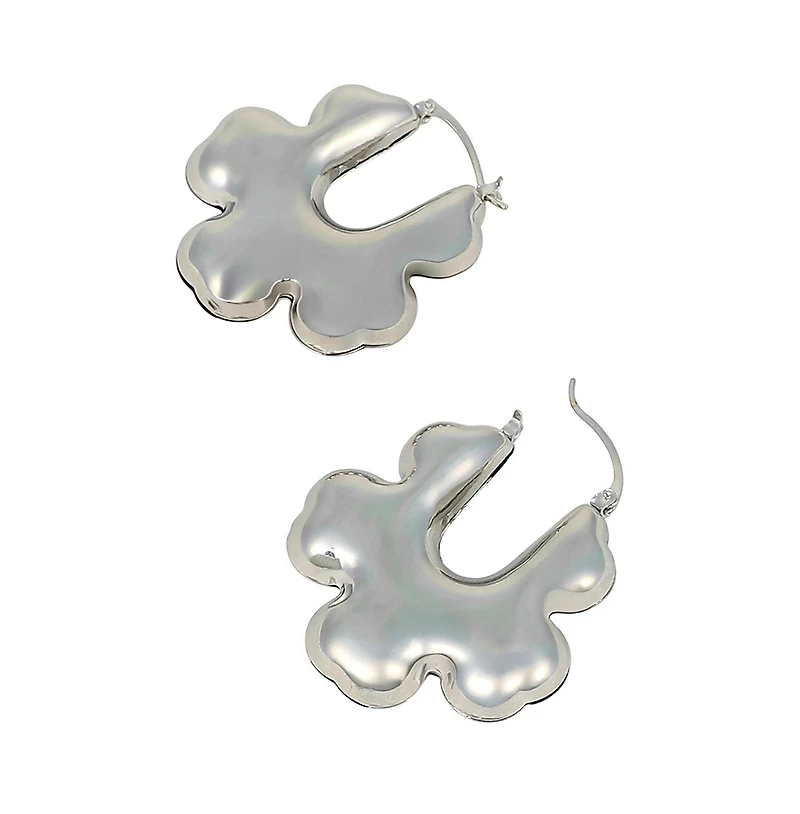 Women's The Puffer-Bolt Hoop Earrings - Chrome Silver