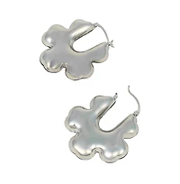 Women's The Puffer-Bolt Hoop Earrings - Chrome Silver