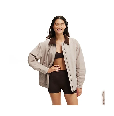 Cotton On Women's Active Contrast Collar Oversized Jacket