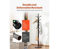 Slickblue Freestanding Coat Rack with Marble Base and 6 Hooks for Coats and Hats